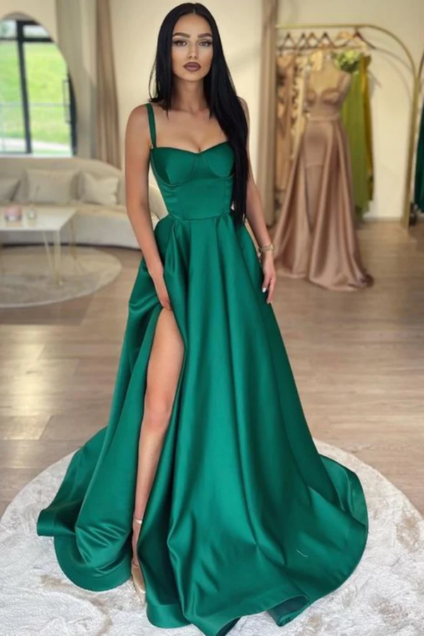 Satin long deals dress prom