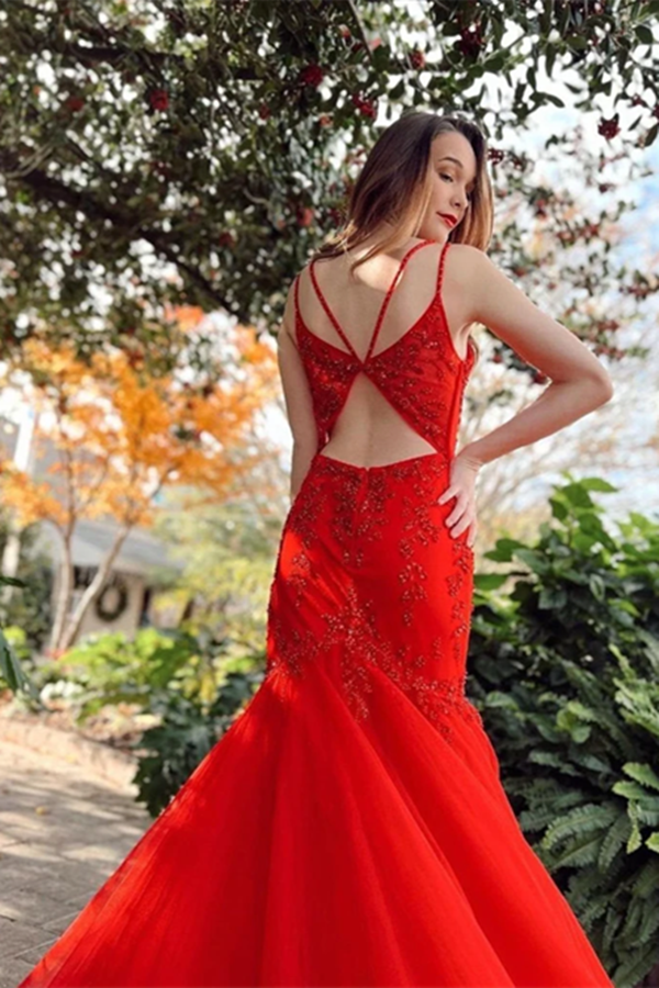 Jovani Red Mermaid Prom Dresses