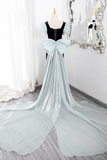 Simple Mermaid Velvet Black Long Prom Dress, Black Long Formal Dress KPP2069