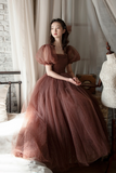 Lovely Tulle Tea Length Graduation Dress, A Line Party Dress KPH0768