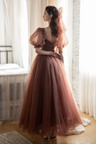 Lovely Tulle Tea Length Graduation Dress, A Line Party Dress KPH0768