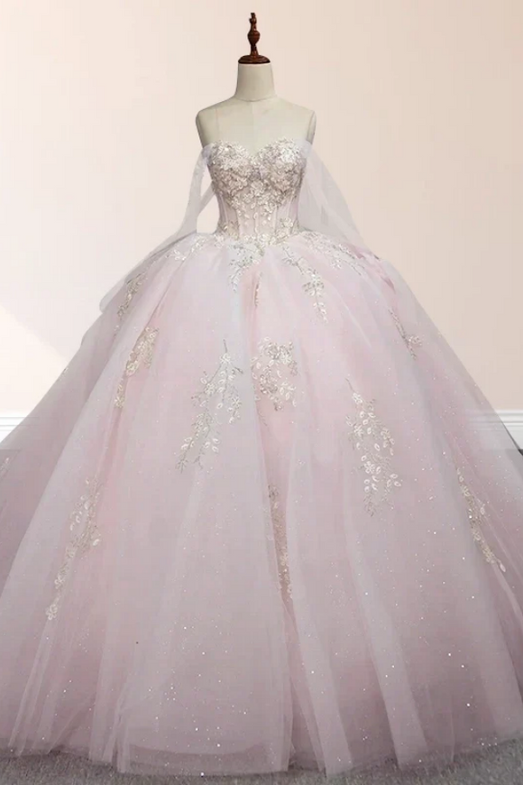 New Light Pink Ball Gown Appliqued Quinceañera Dresses KPP2109