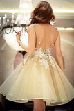 Gorgeous A Line Flowers Homecoming Dresses Sleeveless Open Back Short Hoco Dress KPH0753