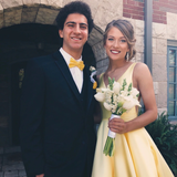 Kateprom A Line V Neck Yellow Prom Dresses, Yellow V Neck Formal Graduation Evening Dresses KPP1567