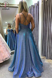 Kateprom Hot Sexy A Line Spaghetti Straps Blue Long Prom/Evening Dresses KPP0967