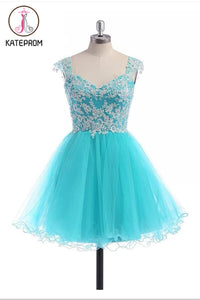 Lace V-neckline Prom Dress Homecoming Dresses With Straps KPH0057