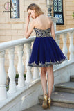 Kateprom Royal Blue Princess Sweetheart Sleeveless Applique Mini Tulle Homecoming Dresses KPH0280