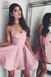 Kateprom Simple V Neck Sleeveless Homecoming Dress, Cute Mini Prom Gown, Cheap Party Dress KPH0300