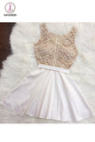 Kateprom A Line Sleeveless Beading Mini Homecoming Dress, Short Beaded Prom Dress KPH0318