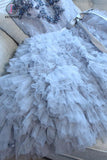 Kateprom Lavender Sweetheart Beading Tulle Short Homecoming Dress with Ruffles, Unique Tulle Dress KPH0330