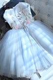 Kateprom Beautiful Sweetheart Tulle Graduation Dress with Flower, A Line Strapless Cute Homecoming Dress KPH0350