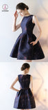 Kateprom Stylish A line Sleeveless Round Neck Short Prom Dress, Unique Mini Homecoming Dress KPH0355