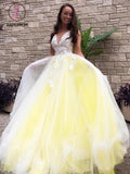 Kateprom Stunning Lace Applique Long Prom Dresses Quinceanera Dress with Flowers KPP0976