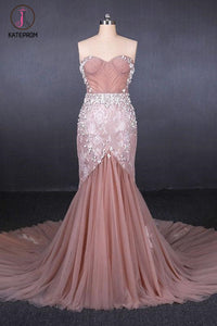 Kateprom Gorgeous Sweetheart Mermaid Tulle Prom Dress, Long Evening Dresses KPP1097