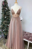 Kateprom Spaghetti Straps Floor Length Beading Prom Dress with Rhinestone, Floor Length Evening Dress KPP1219