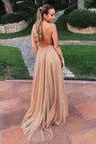 Kateprom Sparkly Backless Plunging Neckline Sequin Long Prom Evening Dress KPP1260