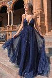 Kateprom Sparkly Backless Plunging Neckline Sequin Long Prom Evening Dress KPP1260