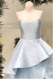 Baby Blue Layered Long A Line Evening Dress, Sweetheart Senior Prom Dress KPP0733