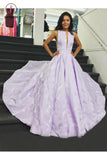 Floor-Length Sleeveless Lilac Prom Dress, A Line Long Evening Dresses KPP0765