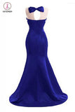 O-neck Beading Bodice Mermaid Long Prom Dresses Royal Blue Evening Dresses KPP0813