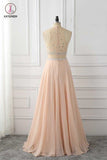 A Line Sleeveless Prom Dress with Rhinestone, Cheap Chiffon Long Prom Dress KPP0824