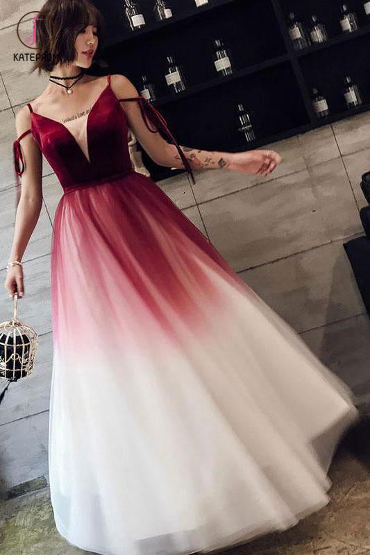 Red ombre prom on sale dress