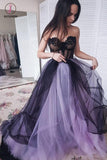 New Strapless Appliqued Prom Dress with Beads, A Line Tulle Sweetheart Beaded Tulle Dress KPP0830